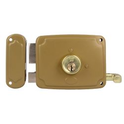 Amig 22567 | cerradura sobreponer 72u | 120 x 95 mm | acero | esmaltado oro - izquierda
