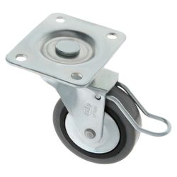 Amig 22593 | rueda con pletina y freno 2503 | ø50 mm | goma-poliamida | gris
