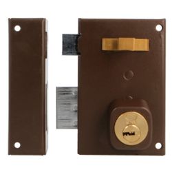 Amig 23131 | cerradura sobreponer 75 | 72 x 112 mm | acero | marrón - izquierda