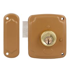 Amig 23310 | cerradura sobreponer 72pu | 80 x 95 mm | acero | esmaltado oro - izquierda