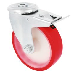 Amig 23322 | rueda con agujero y freno 2541 | ø100 mm | poliuretano | rojo