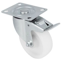 Amig 23326 | rueda con pletina y freno 2550 | ø100 mm | nylon | blanco