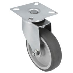 Amig 23330 | rueda con pletina 2560 | ø100 mm | acero inoxidable 18/8 | gris