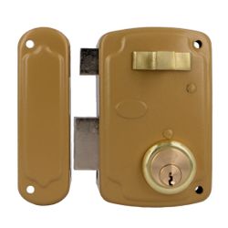 Amig 23545 | cerradura sobreponer 75u | 76 x 120 mm | acero | esmaltado oro - izquierda