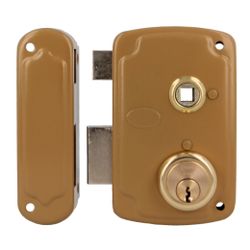 Amig 23549 | cerradura sobreponer 75un | 76 x 120 mm | acero | esmaltado oro - izquierda
