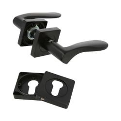 Amig 23837 | manilla con roseta + bocallaves bolonia | 51 x 51 mm | zamak | negro mate