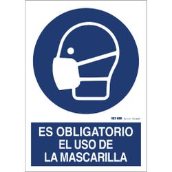 Amig 23906 | señal obligación adhesiva 10010 | 90 x 120 mm | pvc | blanco/azul