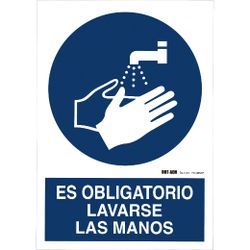 Amig 23907 | señal obligación adhesiva 10010 | 90 x 120 mm | pvc | blanco/azul