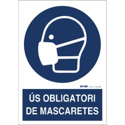 Amig 23914 | señal obligación adhesiva 10010 | 90 x 120 mm | pvc | blanco/azul