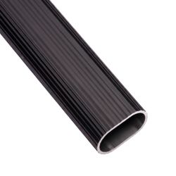 Amig 24131 | tubo armario ovalado estriado 1 | 30 x 15 x 1,4 mm | aluminio | negro