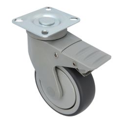 Amig 24269 | rueda con pletina y freno 2535 | ø100 mm | goma | gris