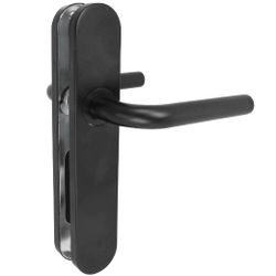 Amig 24653 | manilla con placa 4px | 245 x 45 mm | acero inoxidable | negro