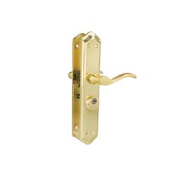 Amig 24832 | manilla con placa alfa+mulet 46 | 255 x 48 mm | acero | latonado - izquierda