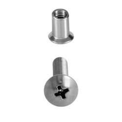 Amig 24976 | tornillo + casquillo para fijación de mamparas 245 | m5 x 16 mm | acero inoxidable 18/8 y latón | cromado