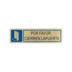 AMIG 8259  Placas sealizacin adhesivas  163 x 45 mm  Aluminio  Oro