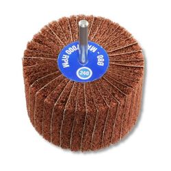 AMOLADORA DE ABANICO COMBINADA CEPILLO DE LAMINAS DE TELA Y VELLON CON VASTAGO GRANO 240 SERIE