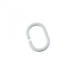 ANILLA CORTINA OVAL BLANCA PLASTICO (100)