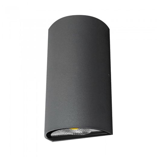 APLIQUE LED LUXE SEMICIRC.GRIS IP54 6W.N