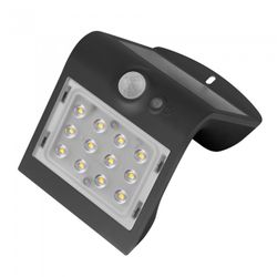 APLIQUE LED SOLAR NEGRO CON SENSOR 2 W