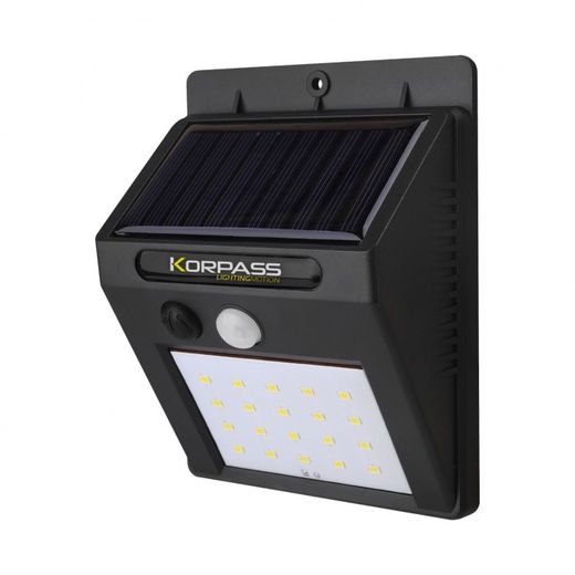 APLIQUE LED SOLAR SENSOR NEGRO 3W.FRIA