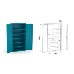 ARMARIO 5 BANDEJAS GRADUABLES 1000X600X1980MM