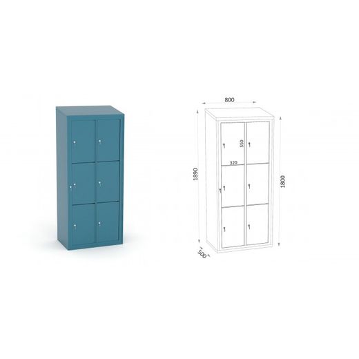 ARMARIO 6 PUERTAS ROPA LIMPIA MOD. C