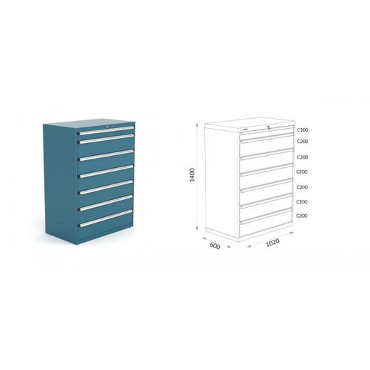 ARMARIO CLASIFICADOR 1020X600X1400MM 123 4 11