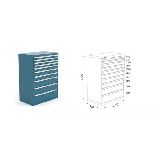 ARMARIO CLASIFICADOR 1020X600X1400MM 123 4 15