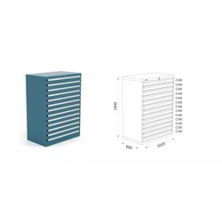 ARMARIO CLASIFICADOR 1020X600X1400MM 123 4 19