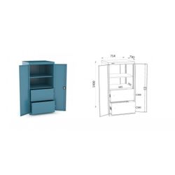 ARMARIO CON PUERTAS 714X730X1400MM 126 4 3