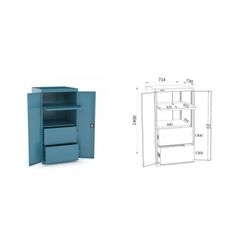 ARMARIO CON PUERTAS 714X730X1400MM 126 4 4