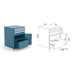 ARMARIO CON PUERTAS/CAJONES 714X730X1000 127 3 4