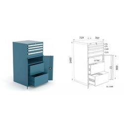 ARMARIO CON PUERTAS/CAJONES 714X730X1400 127 4 3