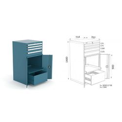 ARMARIO CON PUERTAS/CAJONES 714X730X1400 127 4 4