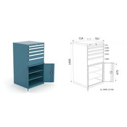 ARMARIO CON PUERTAS/CAJONES 714X730X1400 127 5 1