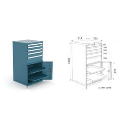 ARMARIO CON PUERTAS/CAJONES 714X730X1400 127 5 2