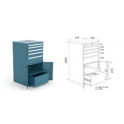 ARMARIO CON PUERTAS/CAJONES 714X730X1400 127 5 4