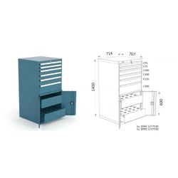 ARMARIO CON PUERTAS/CAJONES 714X730X1400 127 6 6