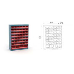 ARMARIO CUBETAS PLASTICO (677X246X913) 500