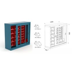 ARMARIO  HERRAMIENTAS PUERTAS CORREDERAS DE METACRILATO 111 10 PC C 2
