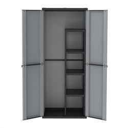 ARMARIO RESINA J-LINE ESCOB. GRIS/NEGRO