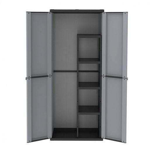 ARMARIO RESINA J-LINE ESCOB. GRIS/NEGRO