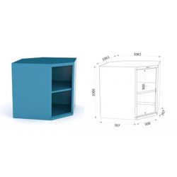 ARMARIO SIN PUERTAS METALICO ESQUINERO 115 2 ASP CA