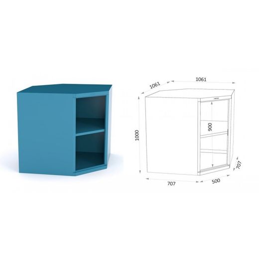 ARMARIO SIN PUERTAS METALICO ESQUINERO 115 2 ASP CA