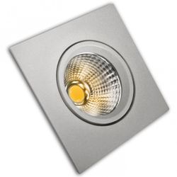 ARO LED COB ALUM.BASC.CUAD.PLATA 5W.CALI