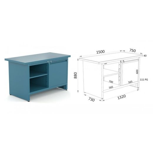 BANCO - 1 PUERTA 111 PG D- 1 BANDEJA 111 BGI