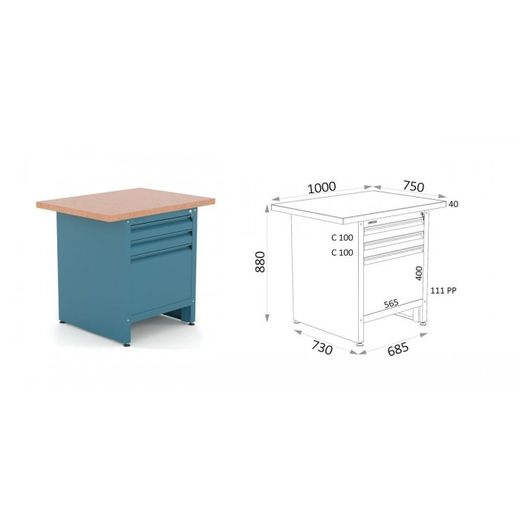 BANCO 1 PUERTA 111 PP-- 2 CAJONES 111 C 100 111 10 06