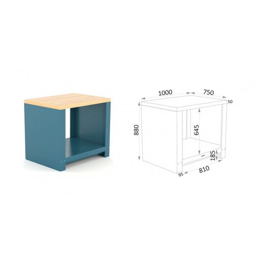 BANCO 1000X750X880MM.ENCIMERA CASTAÑO 150 10 AM