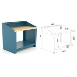 BANCO 1300X750X880MM.ENCIMER CASTAÑO