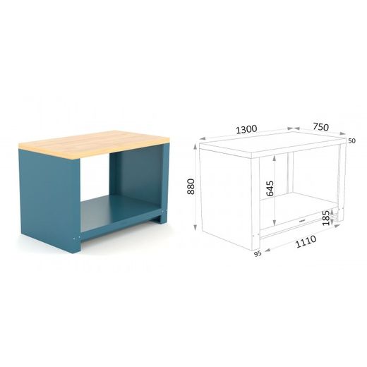 BANCO 1300X750X880MM.ENCIMERA CASTAÑO 150 13 AM